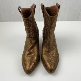 Boots Ankle Heels By Forever In Brown, Size: 10