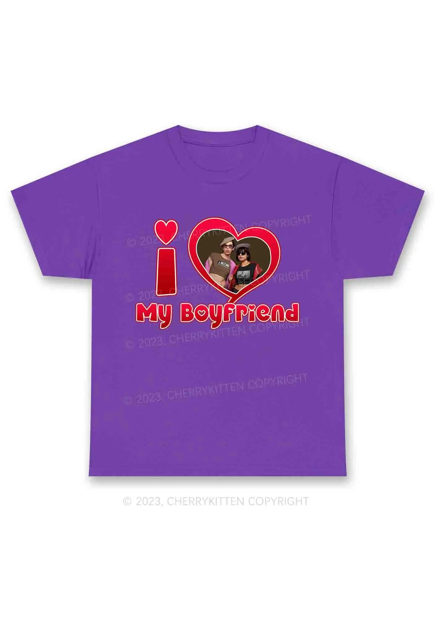 Custom Boyfriend&Girlfriend Red Heart Chunky Shirt