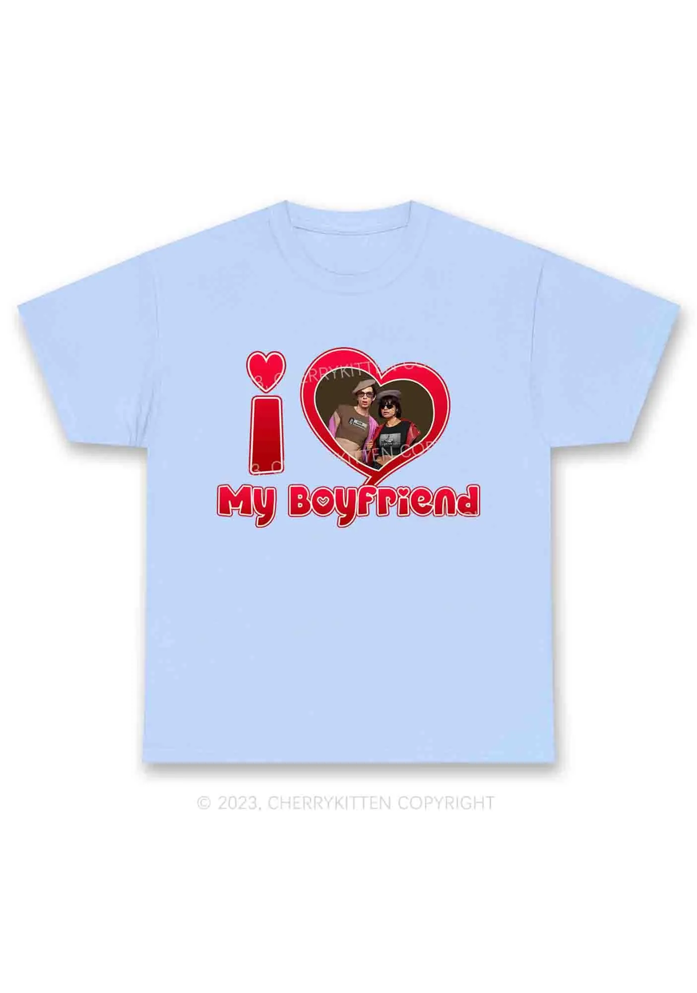 Custom Boyfriend&Girlfriend Red Heart Chunky Shirt