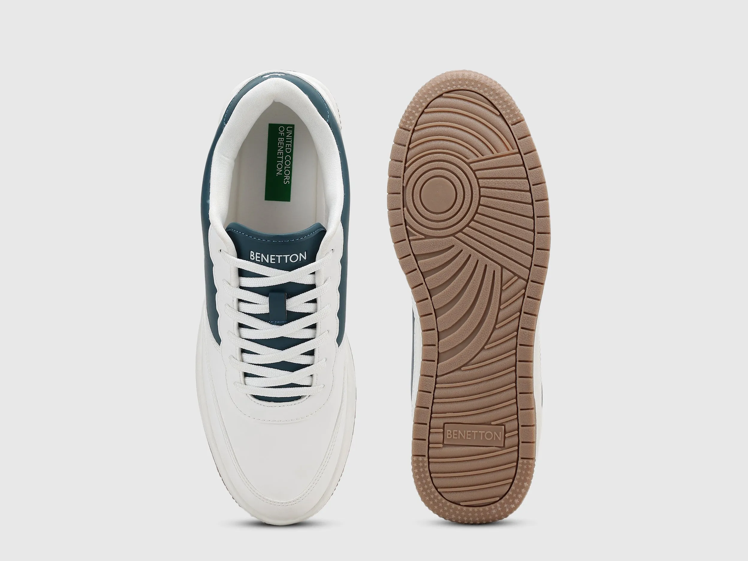 Embossed Counter Perforations Lace-Up Sneakers