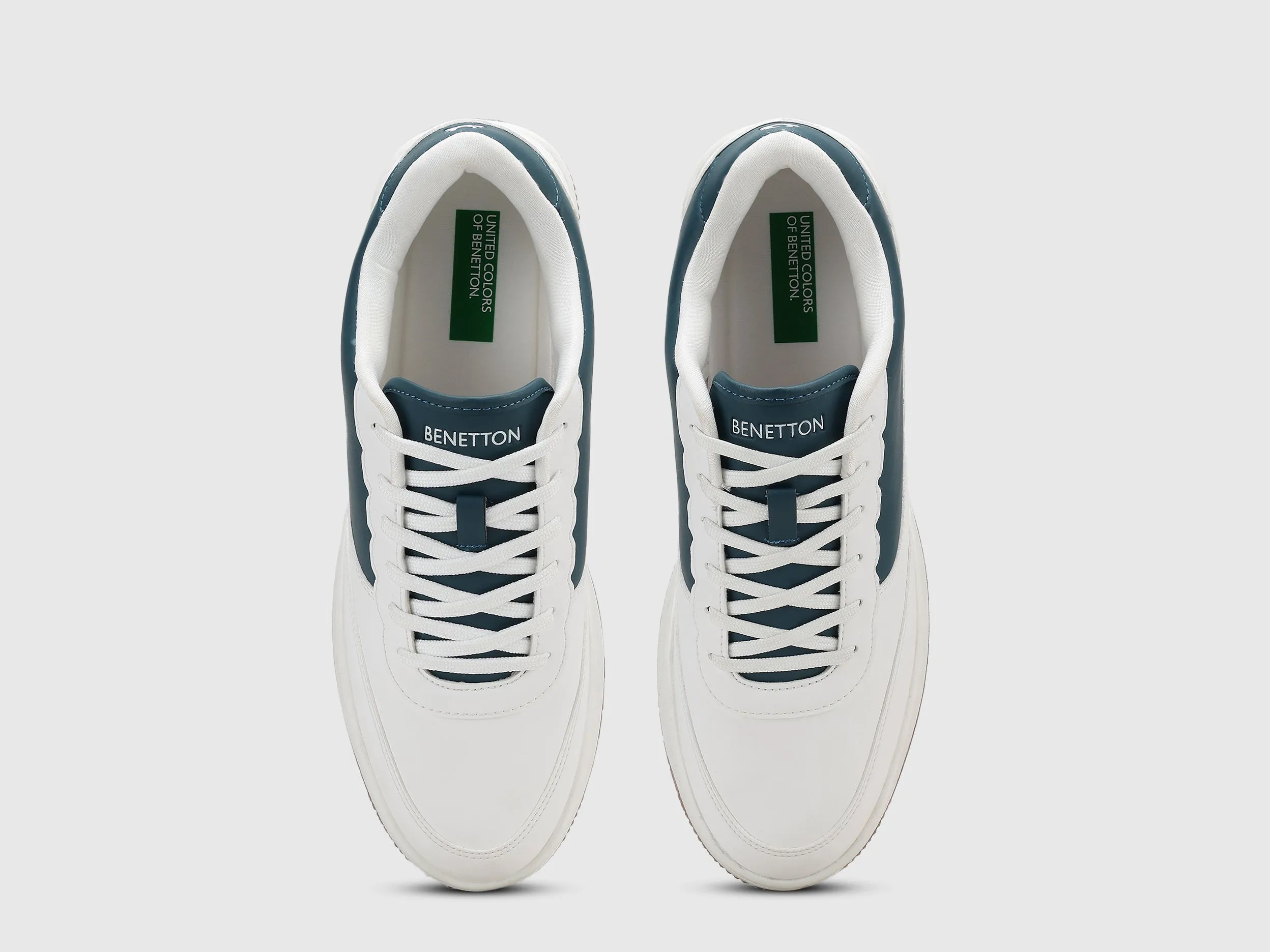 Embossed Counter Perforations Lace-Up Sneakers