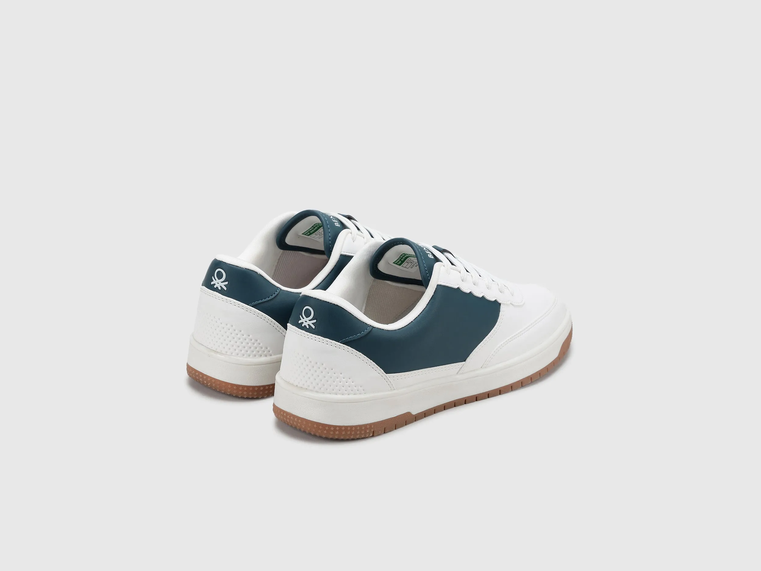 Embossed Counter Perforations Lace-Up Sneakers