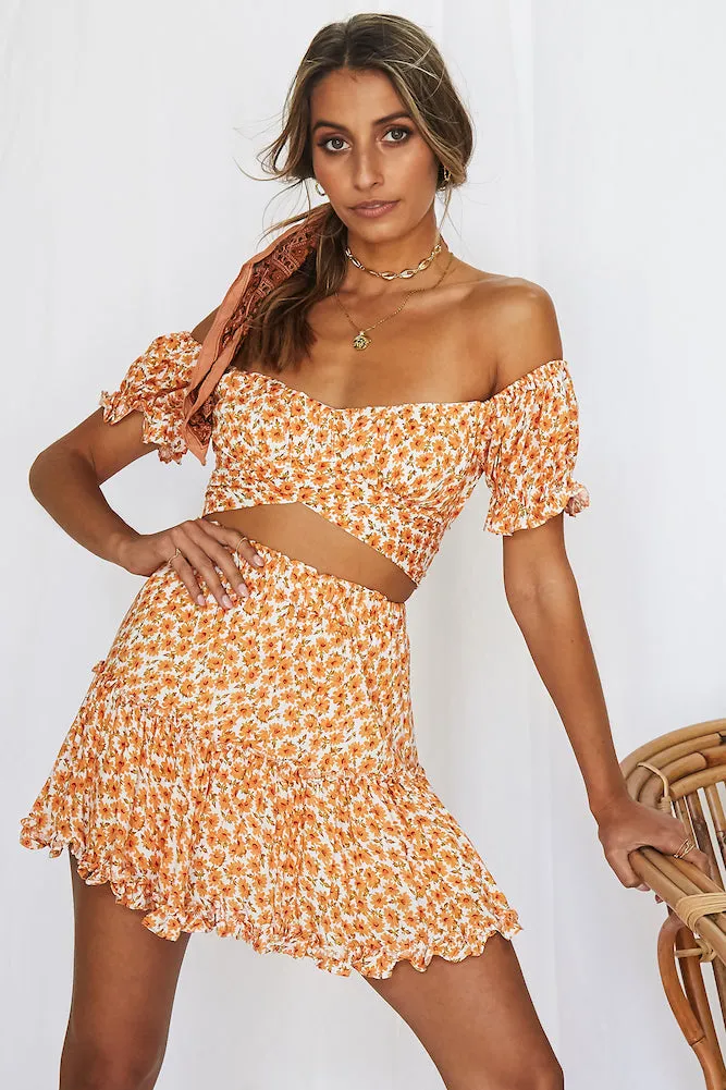 Golden Romance Crop Top Orange