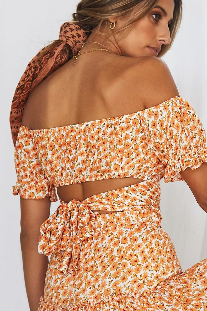 Golden Romance Crop Top Orange