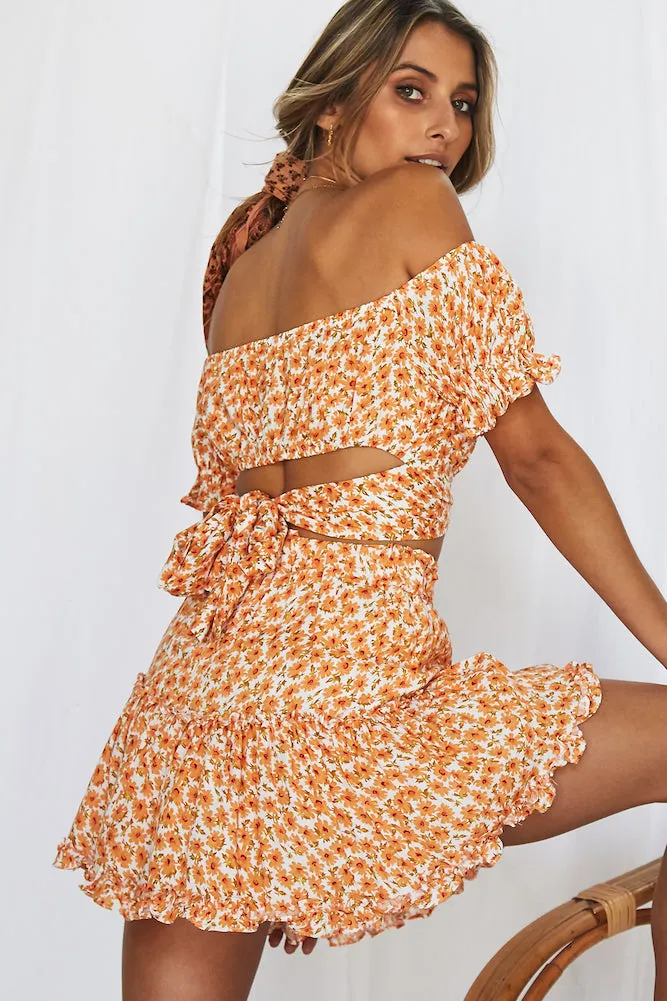 Golden Romance Crop Top Orange