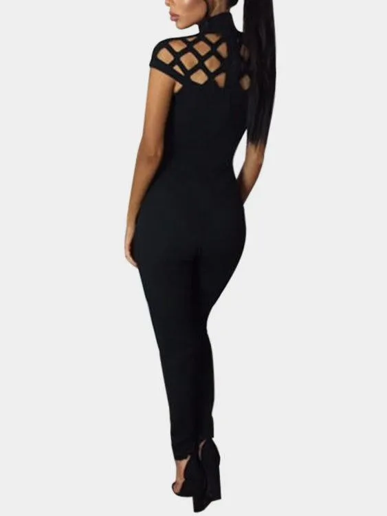 Hollow Design Perkins Neck jumpsuit