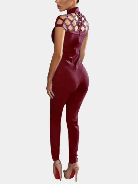 Hollow Design Perkins Neck jumpsuit