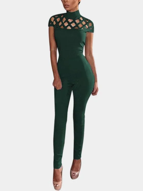 Hollow Design Perkins Neck jumpsuit