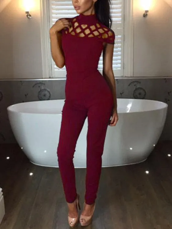Hollow Design Perkins Neck jumpsuit