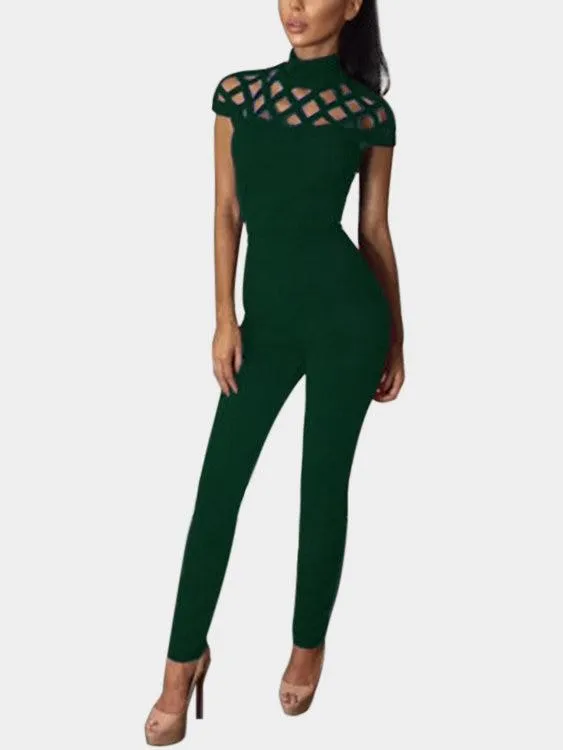 Hollow Design Perkins Neck jumpsuit