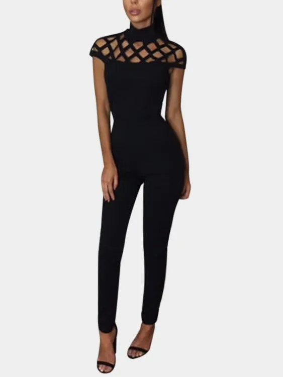 Hollow Design Perkins Neck jumpsuit