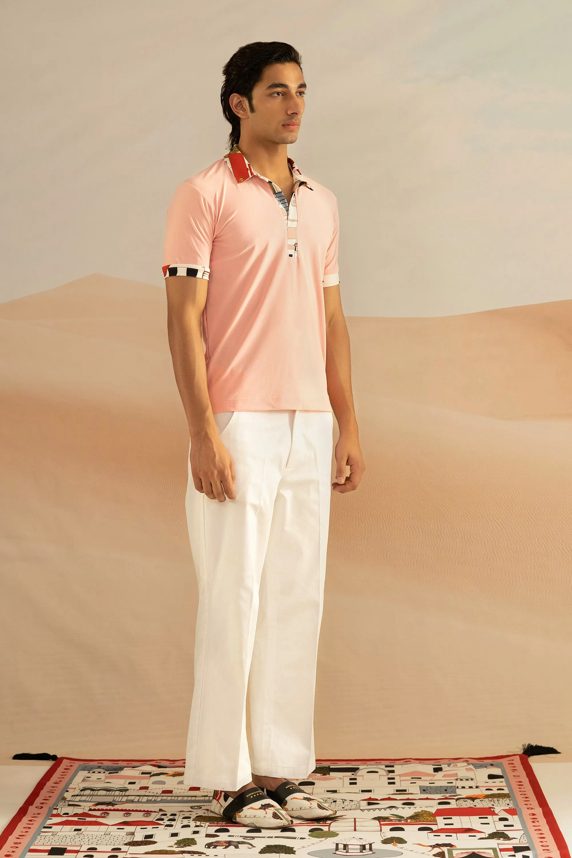 Jaiscape Sakura Polo with Printed Collar