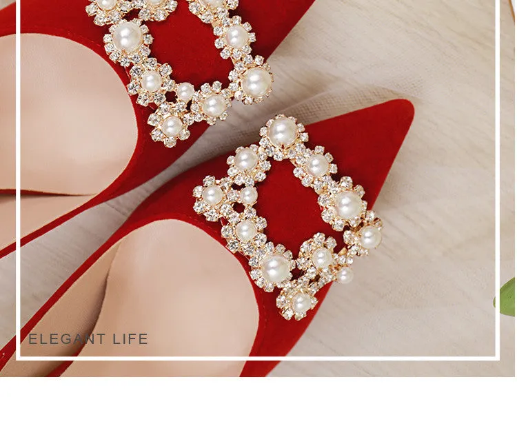 Mary  Perl-Strass-Absatz Hochzeitsschuhe