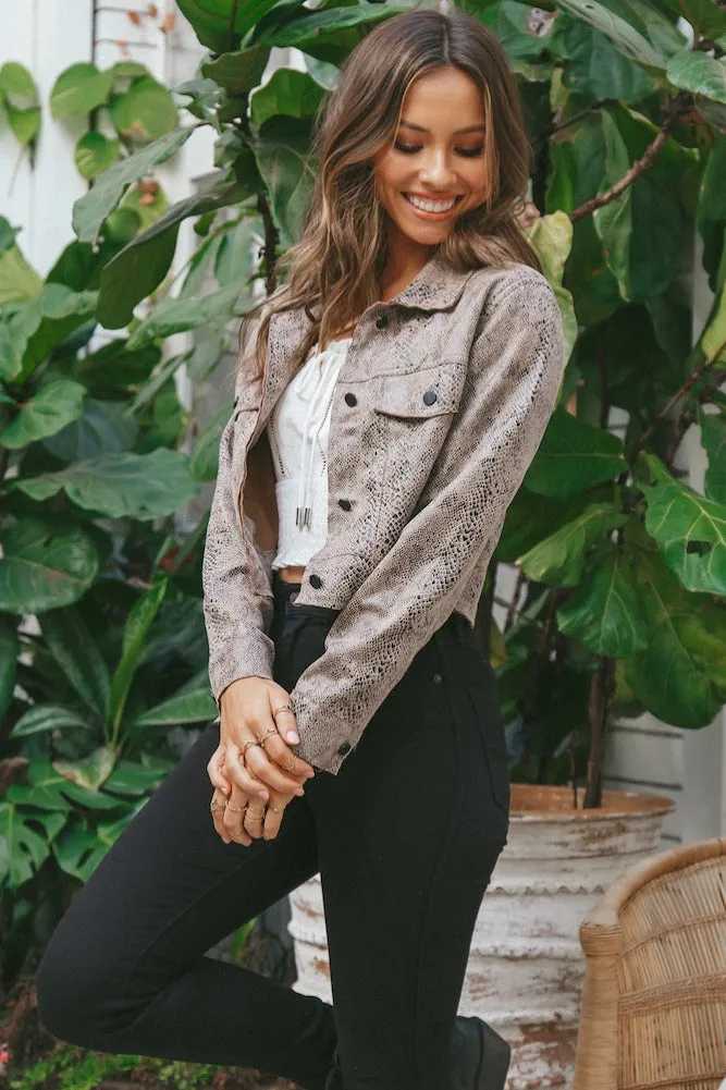 Only In The West Cropped Jacket Snake