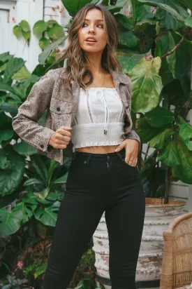 Only In The West Cropped Jacket Snake