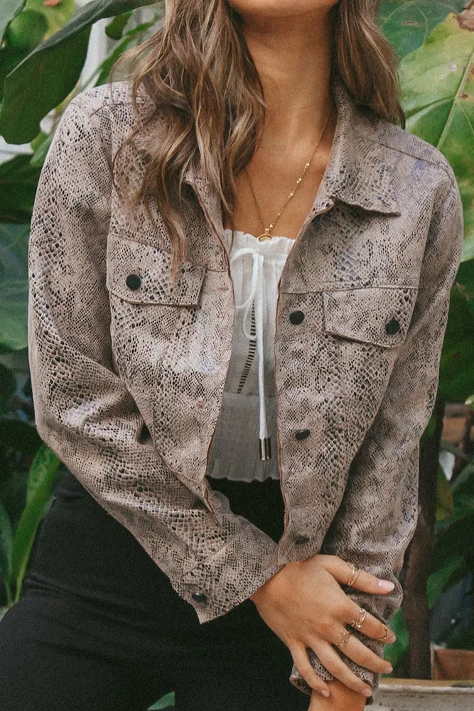 Only In The West Cropped Jacket Snake