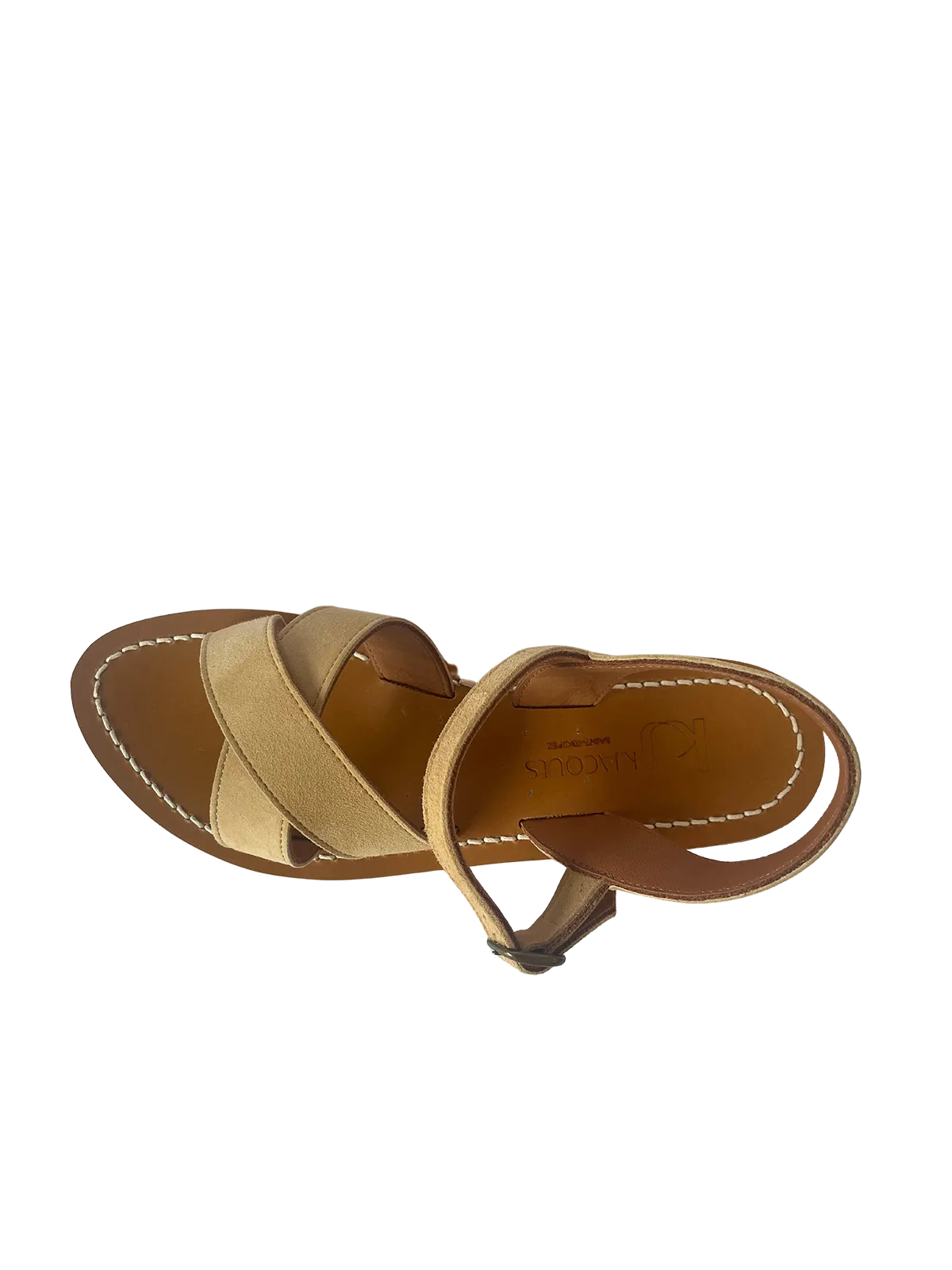 Platform Cross Sandal in Sand