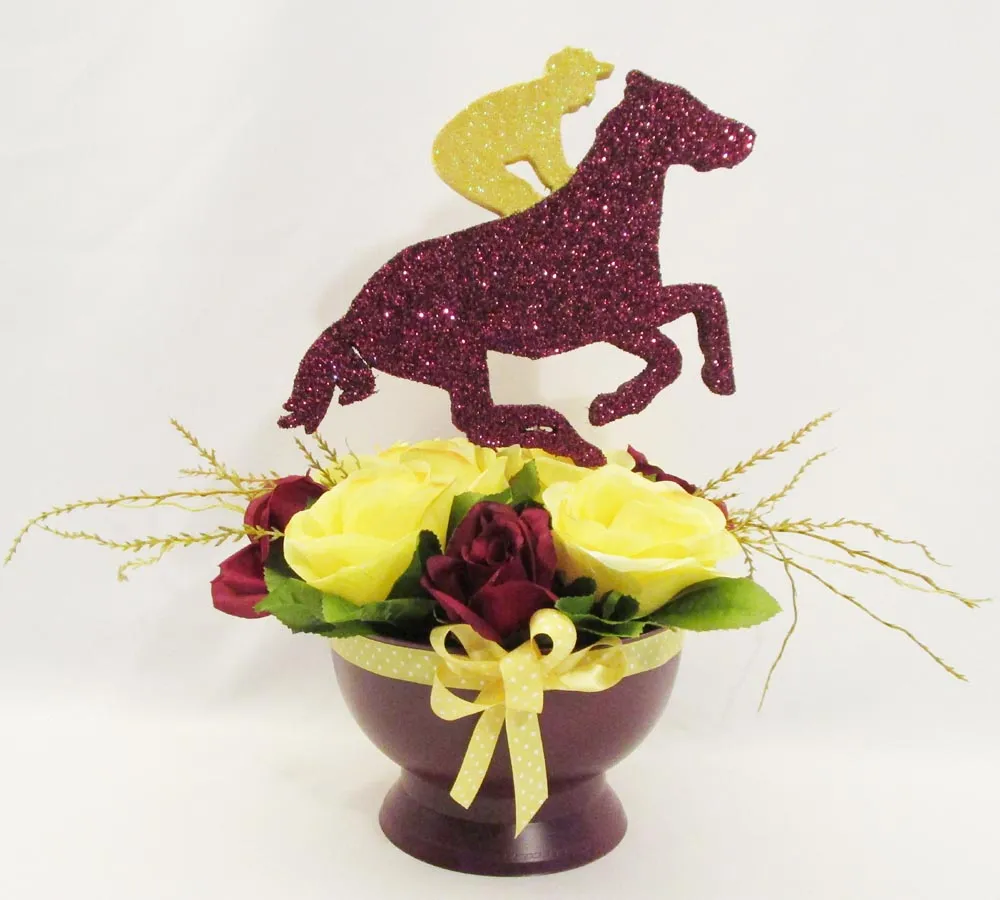 Silk Roses Kentucky Derby or Horse Themed Centerpiece