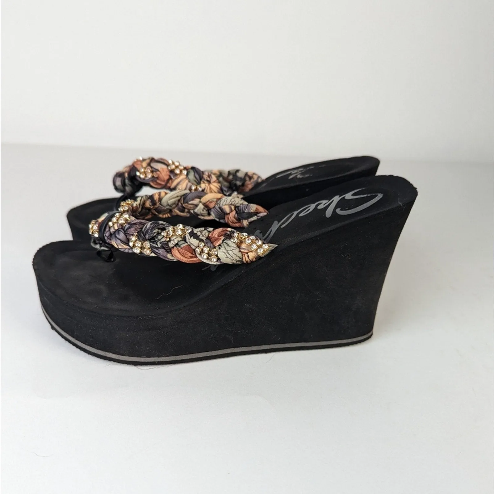 Skechers Platform Braided Sandals - 8