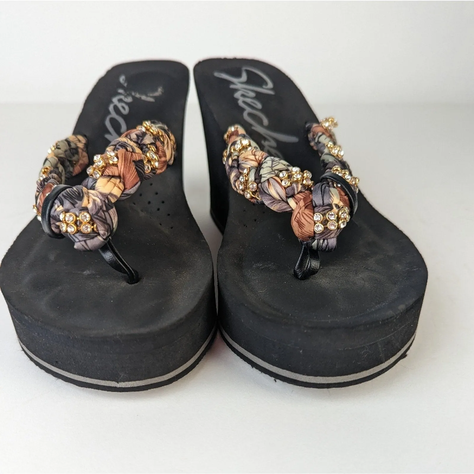 Skechers Platform Braided Sandals - 8