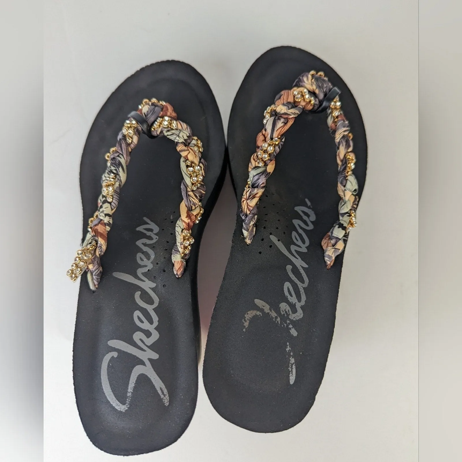 Skechers Platform Braided Sandals - 8